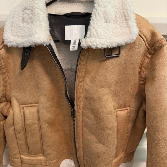 H&M Tan Teddy Jacket with Cream Accents- new without tags - Picture 9 of 11